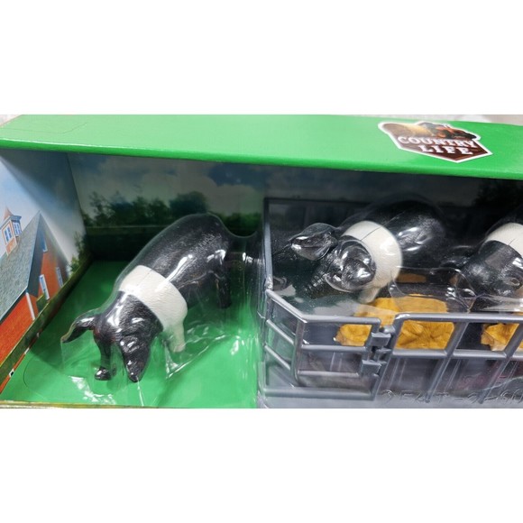 New Ray 1/18 Country Life Landrace Hog Pig Farm animal feeding accessory set NIB - Picture 3 of 5